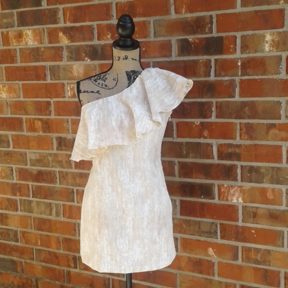 BCBGeneratio one shoulder ruffle dress